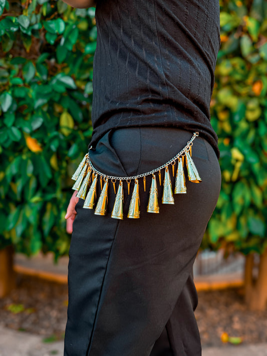 44cm Silver Chain with Brass Cones & Acrylic Gold Spikes