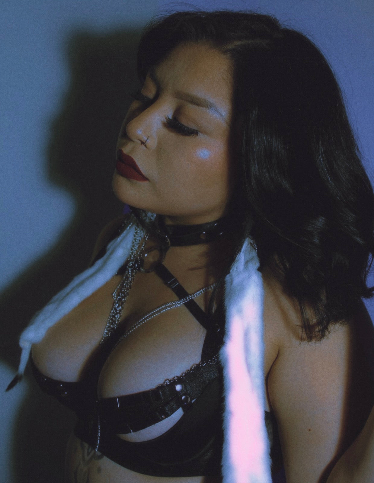 Chain Ermine Earrings with Sterling Silver Spikes