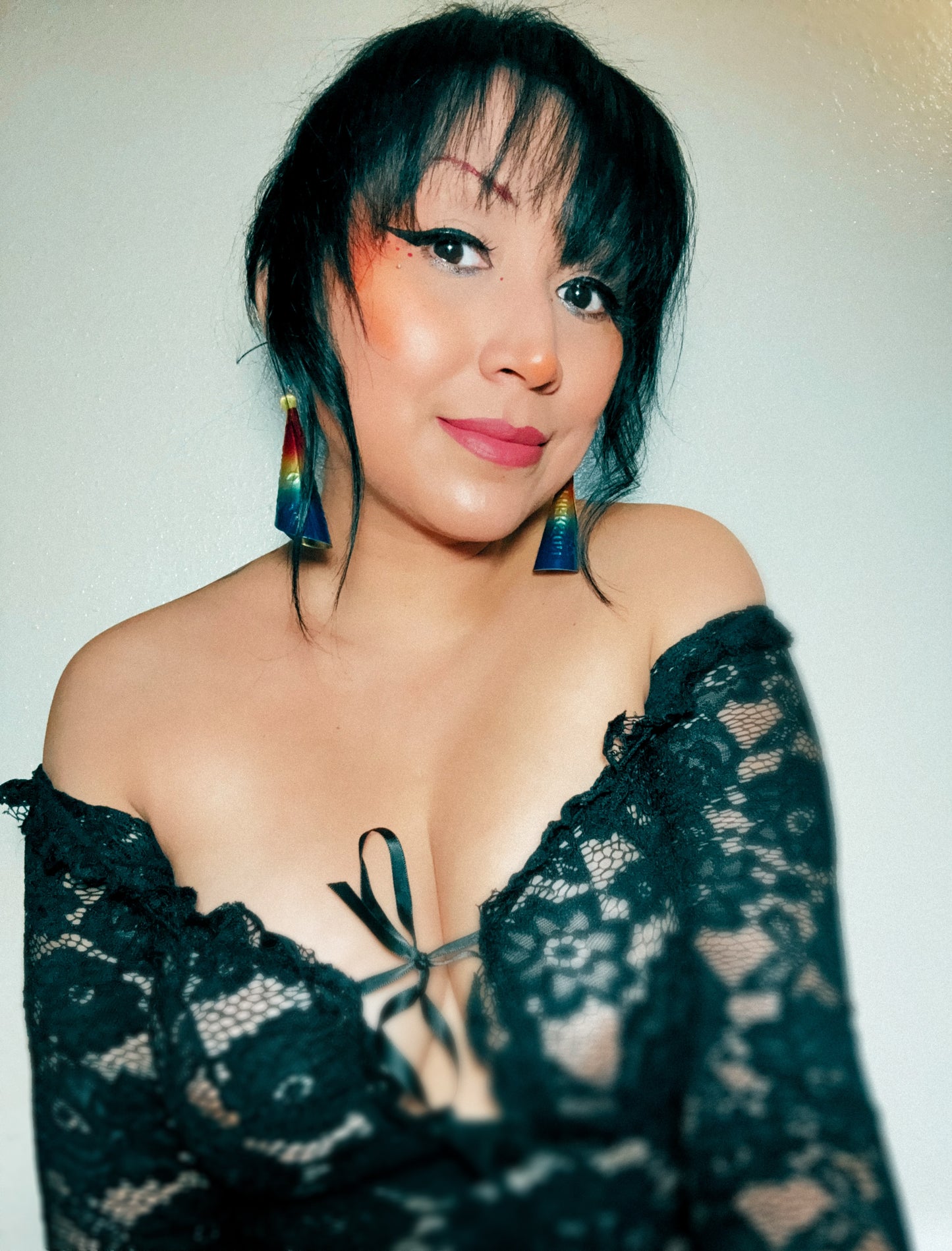 Indigenous Peoples Day exclusive Rainbow Ombré Old Style Cone Earrings