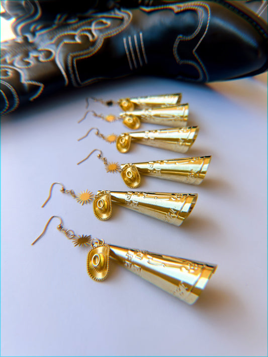 Gold Jingles with Cowboy Hat Charms